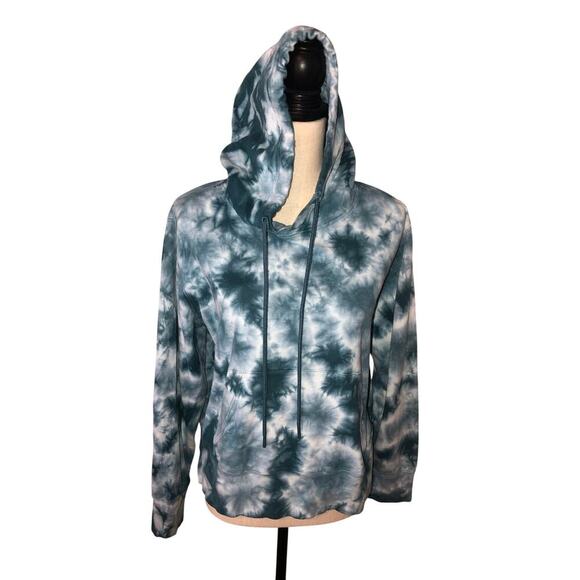 Athleta Tops - Athleta Cropped Hoodie Size 1X Plus Teal Blue Green Kangaroo Pocket Sporty Spice